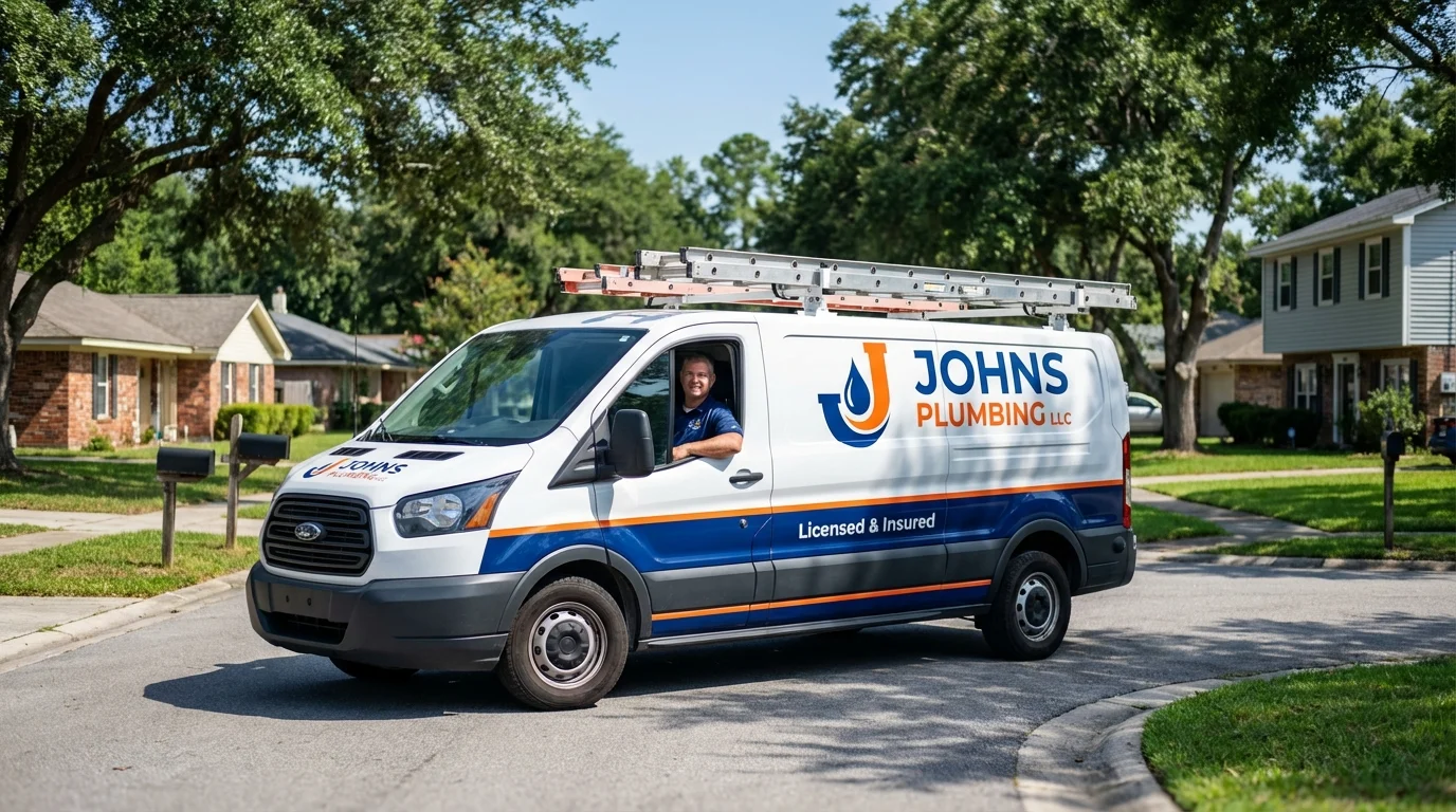 Johns Plumbing LLC service van in Somerset, NJ